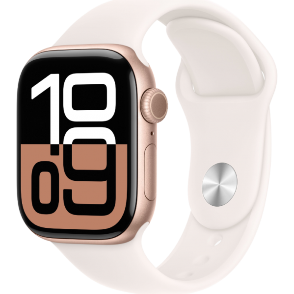 Apple Watch Series 10 46mm Aluminum Rose Gold Case Light Blush Sport Loop